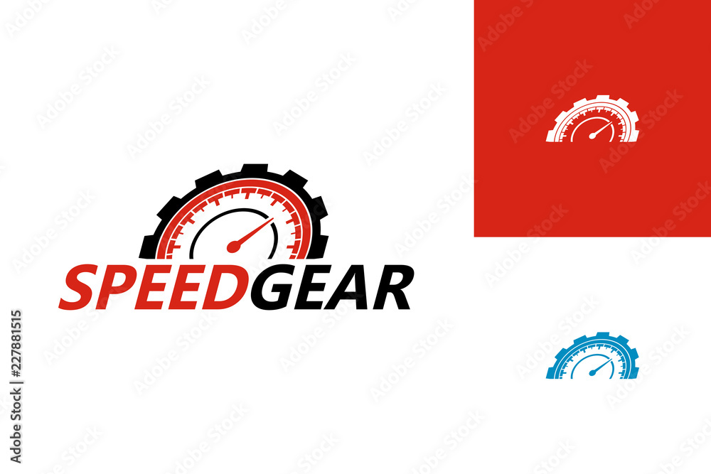 Speedometer Gear Logo Template Design Vector, Emblem, Design Concept, Creative Symbol, Icon