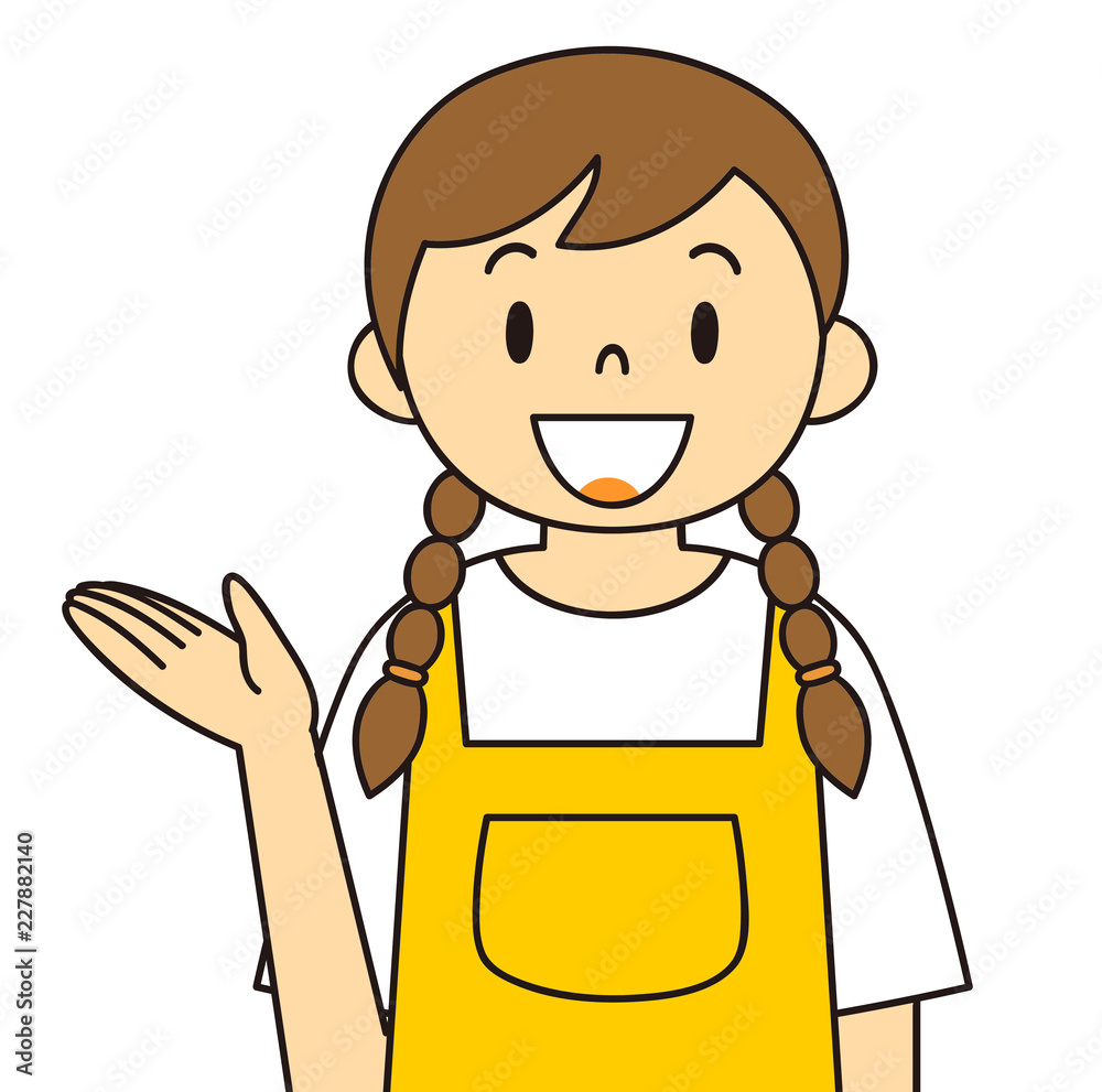 エプロンの女性 保母さん 主婦 料理 カフェ店員 お花屋さん ご案内 エプロンの女性 保母さん 主婦 料理 カフェ店員 お花屋さん ご案内