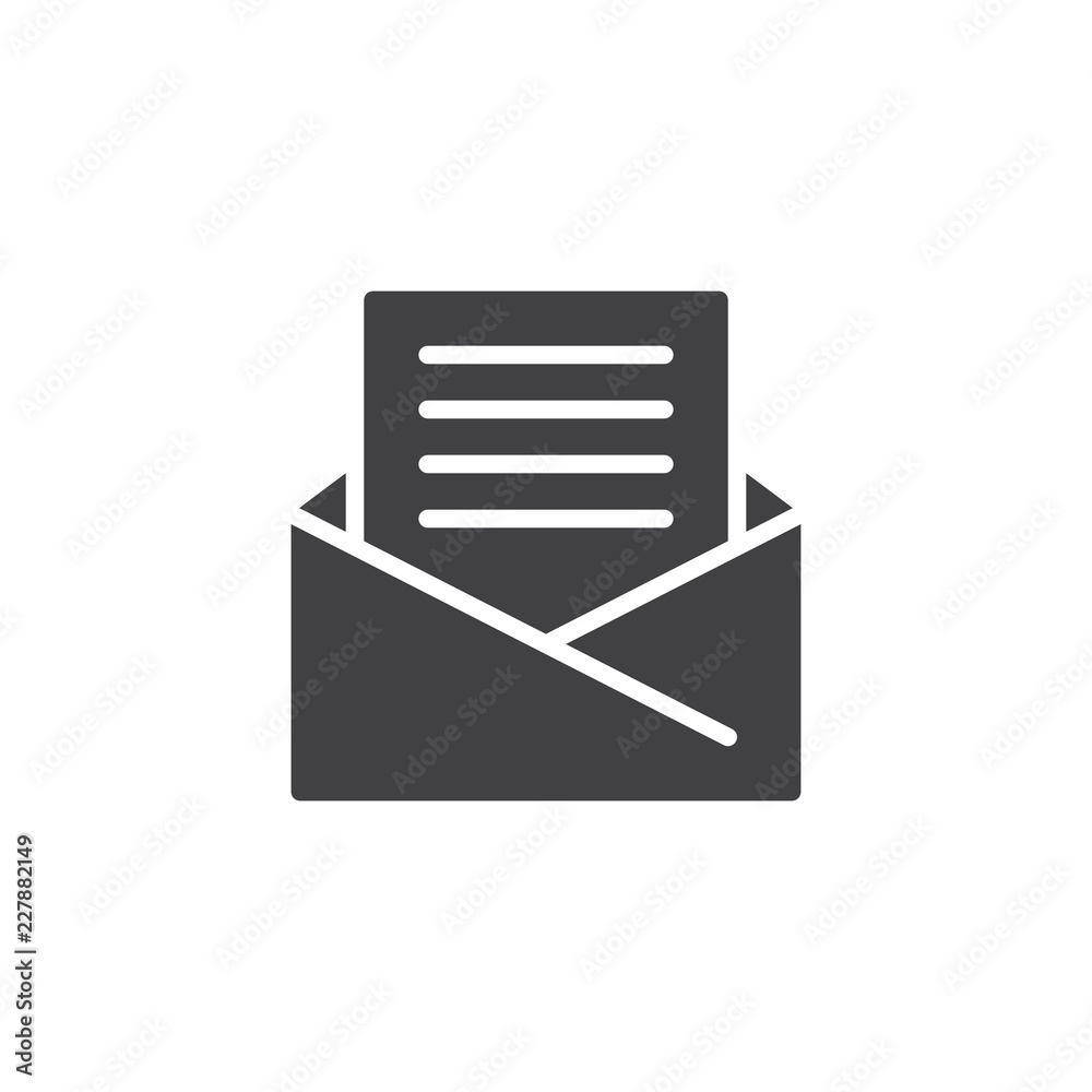 Open Envelope mail vector icon. filled flat sign for mobile concept and web design. Received message letter simple solid icon. Symbol, logo illustration. Pixel perfect vector graphics Open Envelope mail vector icon. filled flat sign for mobile concept and web design. Received message letter simple solid icon. Symbol, logo illustration. Pixel perfect vector graphics