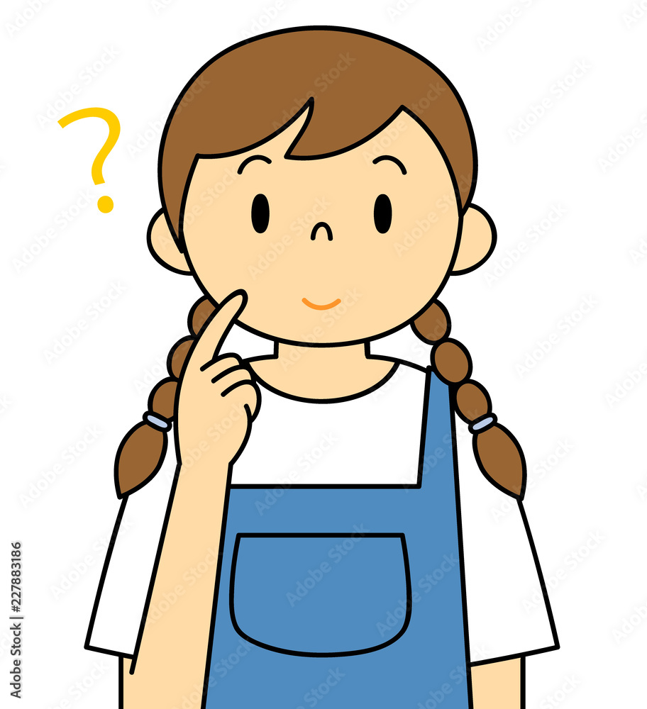 エプロンの女性　疑問　考える　笑顔　保母さん　主婦　料理　カフェ店員　お花屋さん