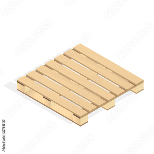 isometric pallet wood,warehouse logistics shipping vector