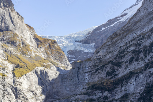 Blick auf einen Gletscher in Grindelwald Schweiz