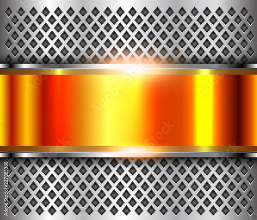 Metallic background silver orange