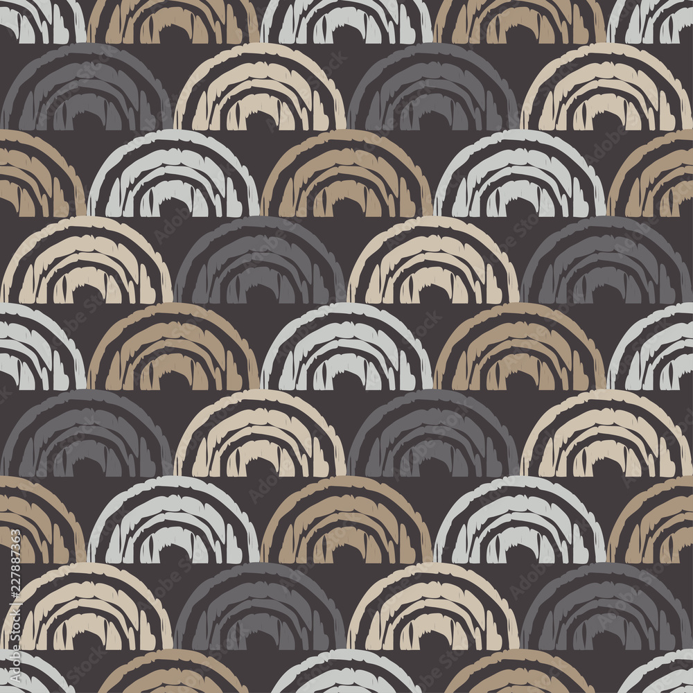 Seamless abstract geometric pattern. The texture of the crescents. Mosaic texture. Brushwork. Hand hatching. Can be used for wallpaper, textile, invitation card, wrapping, web page background. Seamless abstract geometric pattern. The texture of the crescents. Mosaic texture. Brushwork. Hand hatching. Can be used for wallpaper, textile, invitation card, wrapping, web page background.
