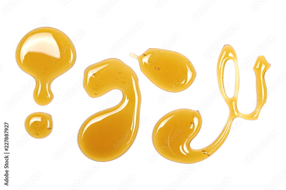Fototapeta premium Honey isolated on white background, top view