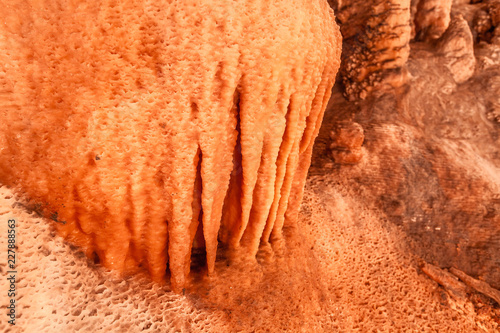 Closeup of stalactite formation photo