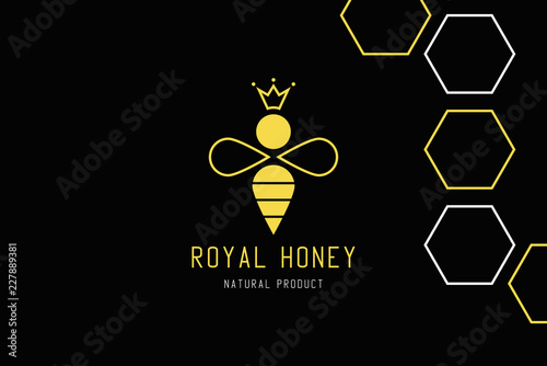 Royal bee logo design.