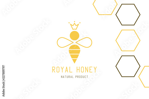 Royal bee logo design.