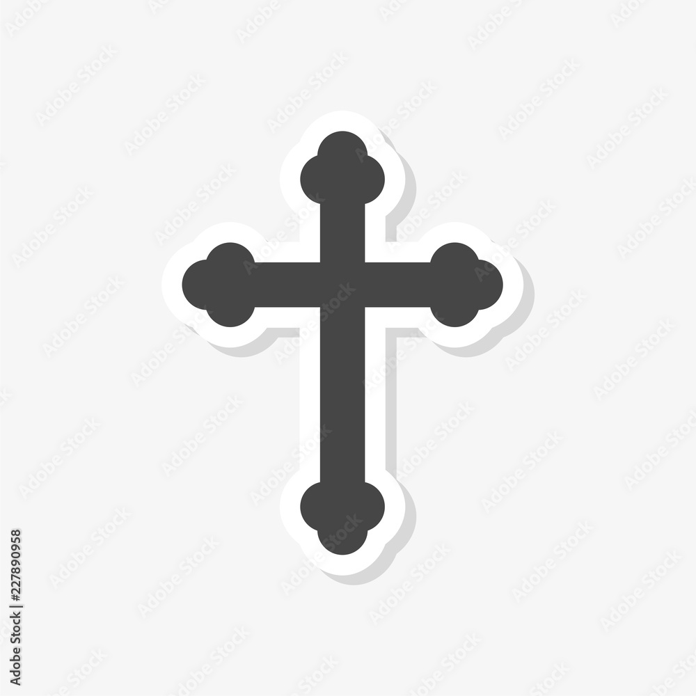 Christian church sticker, Cross icon Christian church sticker, Cross icon