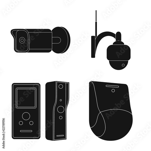 Vector design of cctv and camera logo. Collection of cctv and system stock vector illustration.