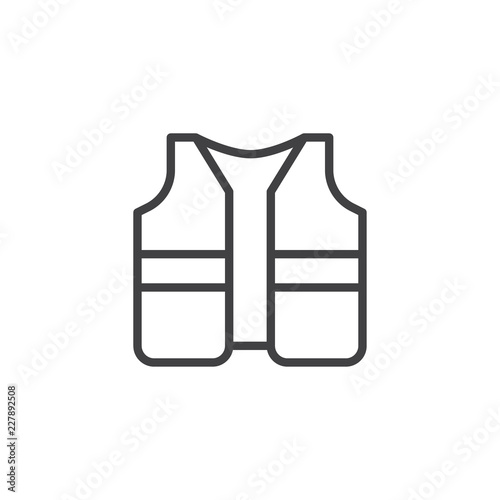 Safety jacket outline icon. linear style sign for mobile concept and web design. Protective Vest simple line vector icon. Symbol, logo illustration. Pixel perfect vector graphics