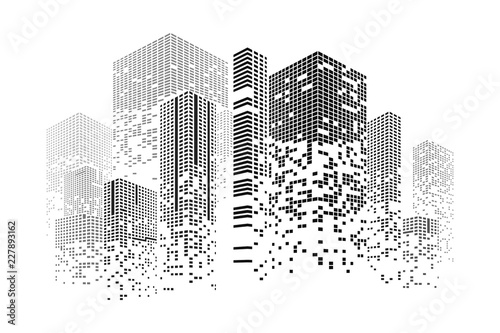 Fototapeta Naklejka Na Ścianę i Meble -  Building and city illustration. Illustration isolated on white background. Graphic concept for your design