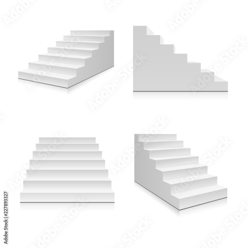 Realistic stairs. Illustration isolated on background. Graphic concept for your design