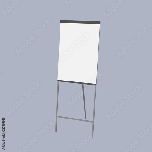 Empty flip chart. 3d Vector illustration