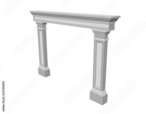 Arch from pilasters. Isolat...