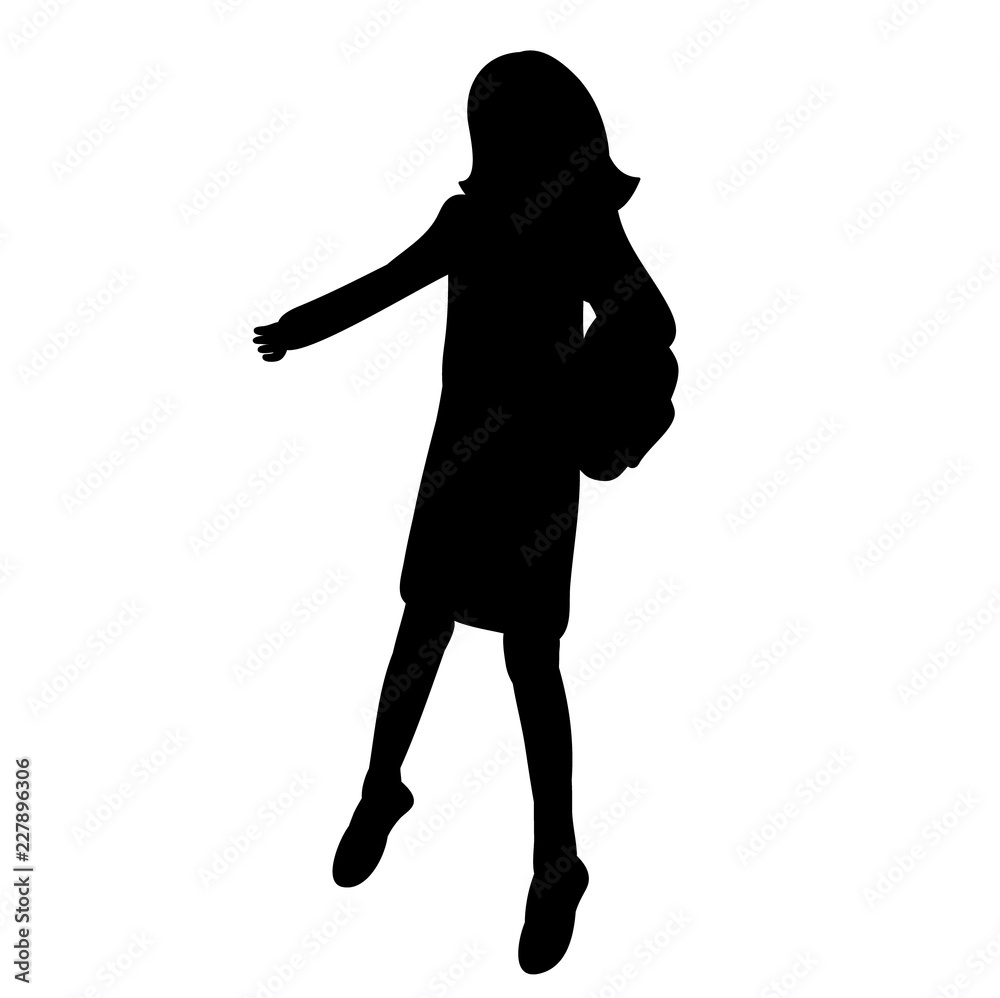 silhouette girl jumping