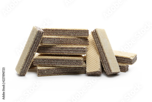 Chocolate wafers isolated on white background © dule964