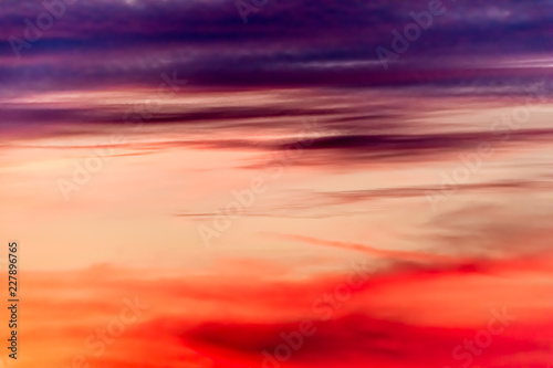 A divided sky in purple and red