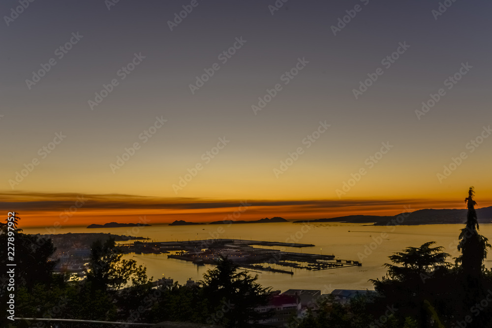 Fototapeta premium Sunset from O Castro - Vigo