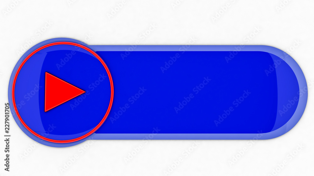 Blue glossy button on white background. three-dimensional illustration. 3d rendering Blue glossy button on white background. three-dimensional illustration. 3d rendering