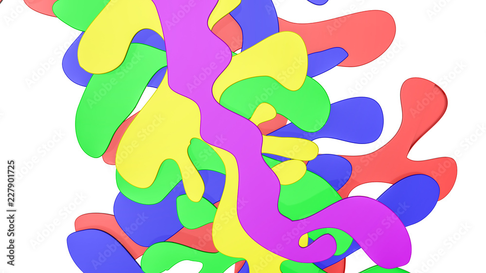 Abstract multicolored three-dimensional illustration. 3d rendering