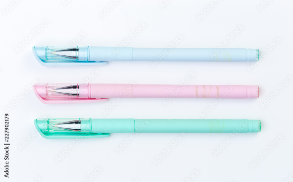 Set of pens isolated on white background Set of pens isolated on white background