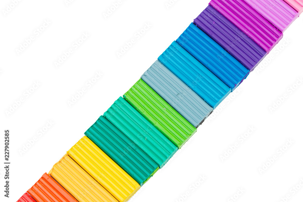 plasticine colorful sticks isolated over white background plasticine colorful sticks isolated over white background