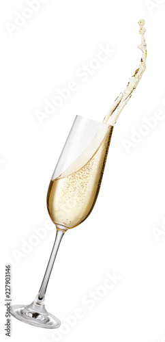 Glass of champagne with splash