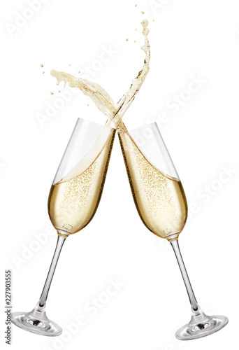 champagne glasses making toast
