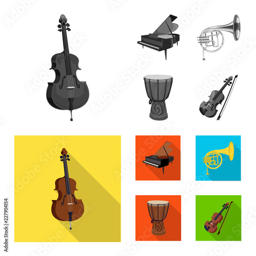 Isolated object of music and tune icon. Collection of music and tool stock vector illustration.