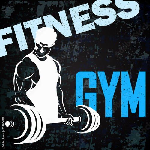 Man with barbell gym