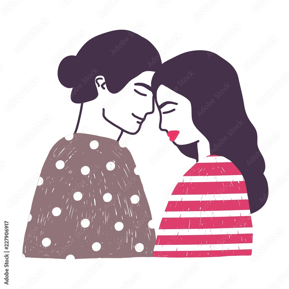 beautiful fashionable young couple man and woman boyfriend and girlfriend  hugging and holding hands Stock Vector | Adobe Stock