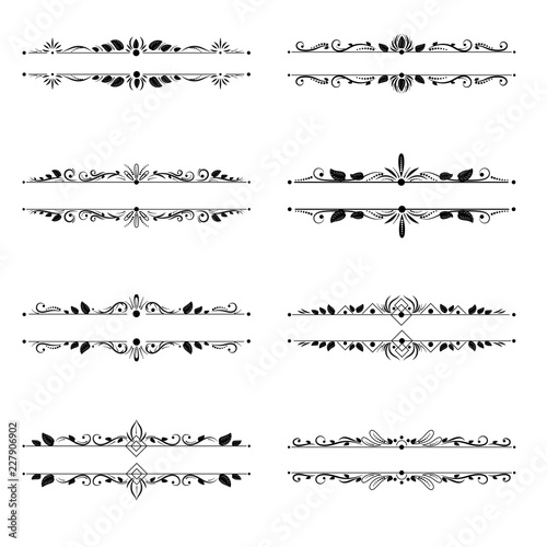 Set of vintage elements for text delimiters