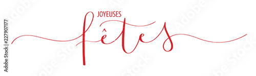 Bannière "JOYEUSES FETES" lettrage à la main