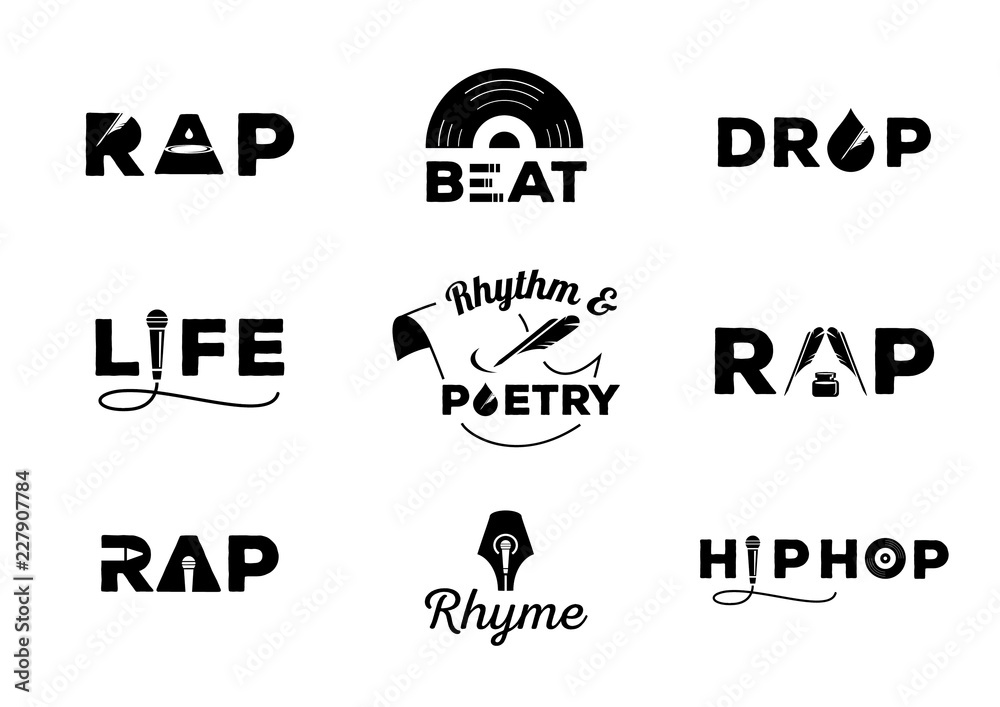hip hop element with word design - obrazy, fototapety, plakaty 