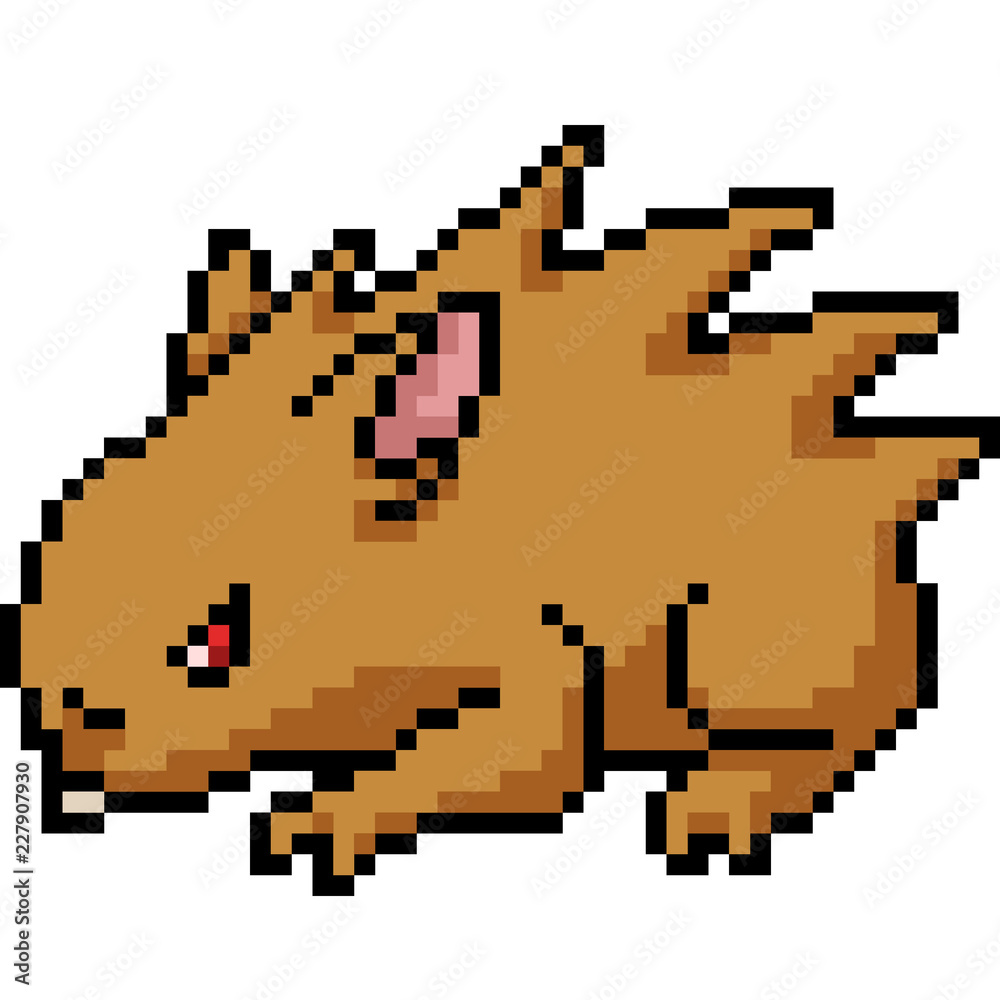 Fototapeta premium vector pixel art porcupine monster