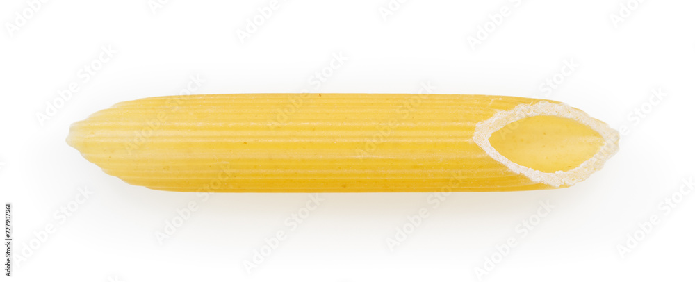 Penne pasta isolated on white background with clipping path