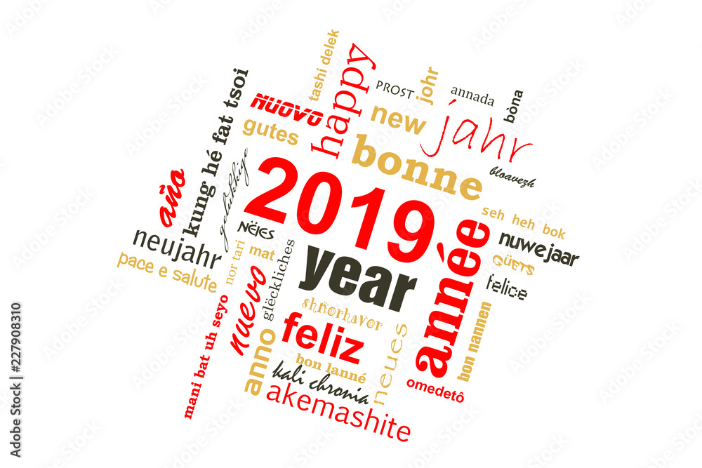 2019 new year multilingual text word cloud greeting card 2019 new year multilingual text word cloud greeting card