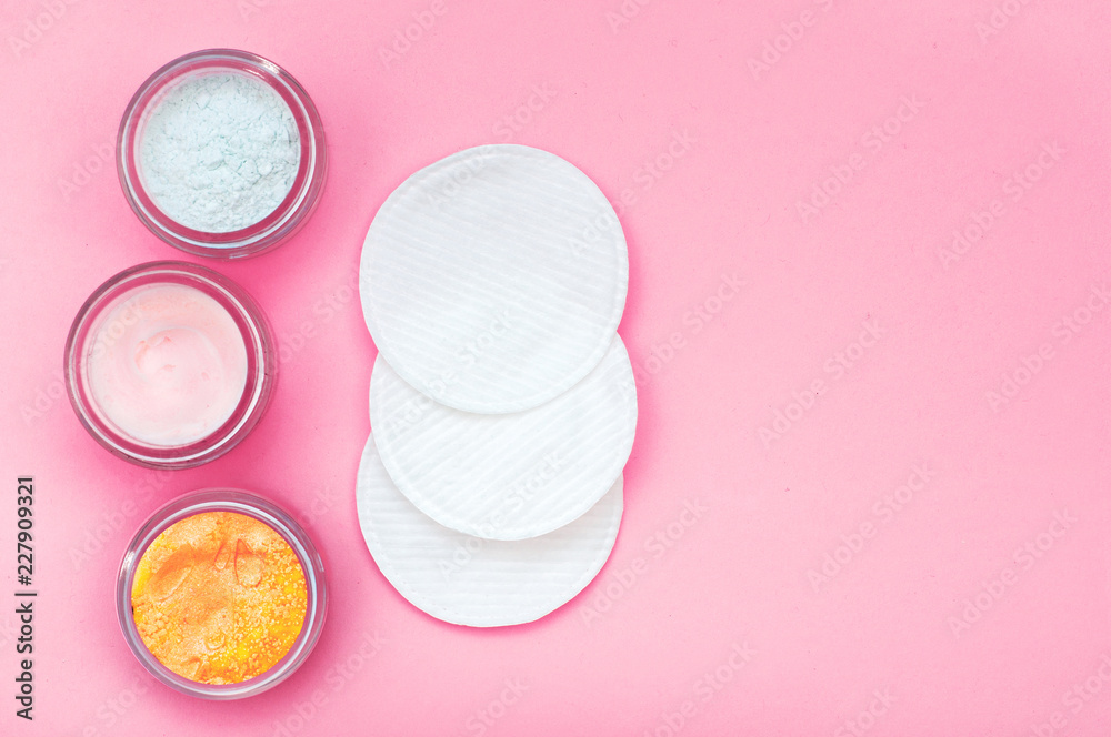 Cosmetic cream in jar with napkins Cosmetic cream in jar with napkins