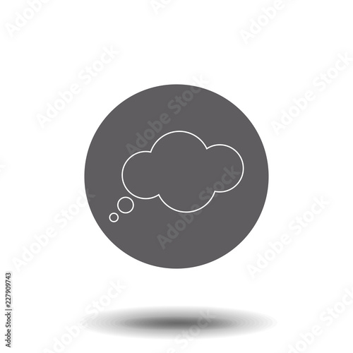 thin line speech, bubble, dialog box icon on white background