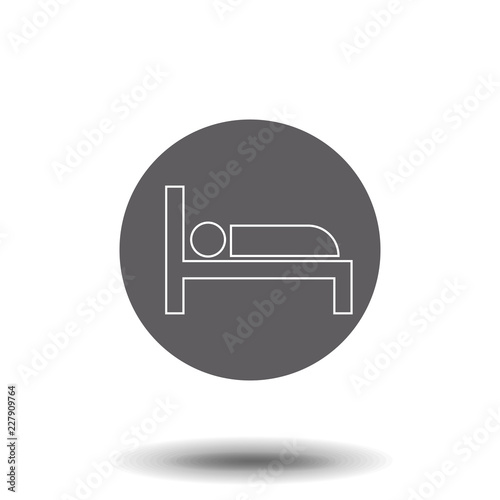 bed icon vector icon. Simple element illustration. Man on bed symbol design. Can be used for web and mobile.