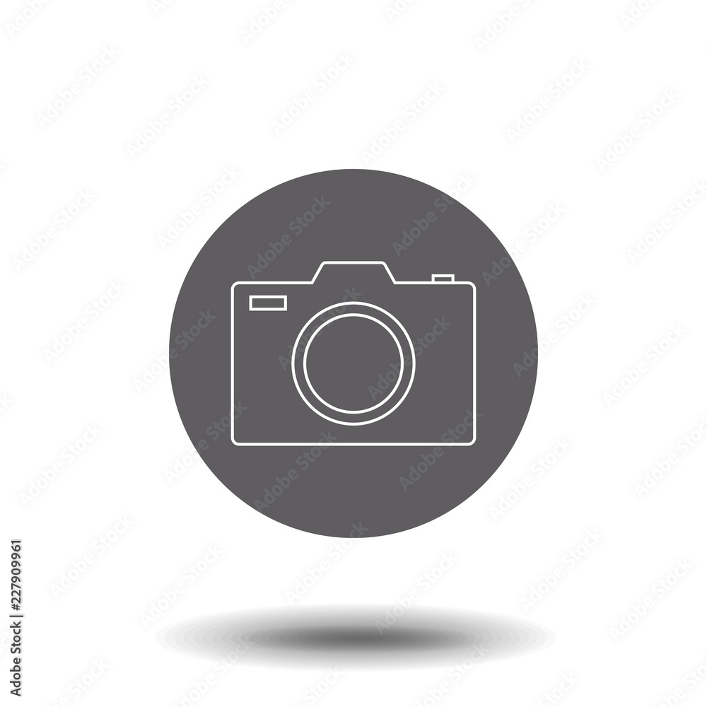 Camera vector icon. Photo line vector icon for websites and mobile minimalistic flat design. Outline pictogram on white background Camera vector icon. Photo line vector icon for websites and mobile minimalistic flat design. Outline pictogram on white background