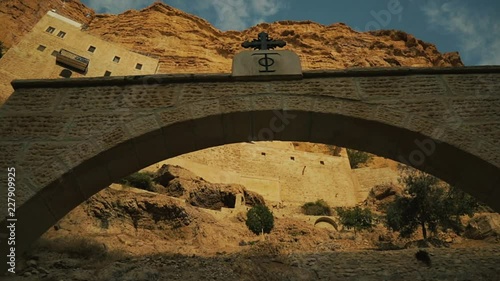 Orthodox Monastery of St. George - one of the oldest monasteries in world, is located in the lower valley Kelt in the Judean desert in Palestinian Authority, 5 km from Jericho. photo