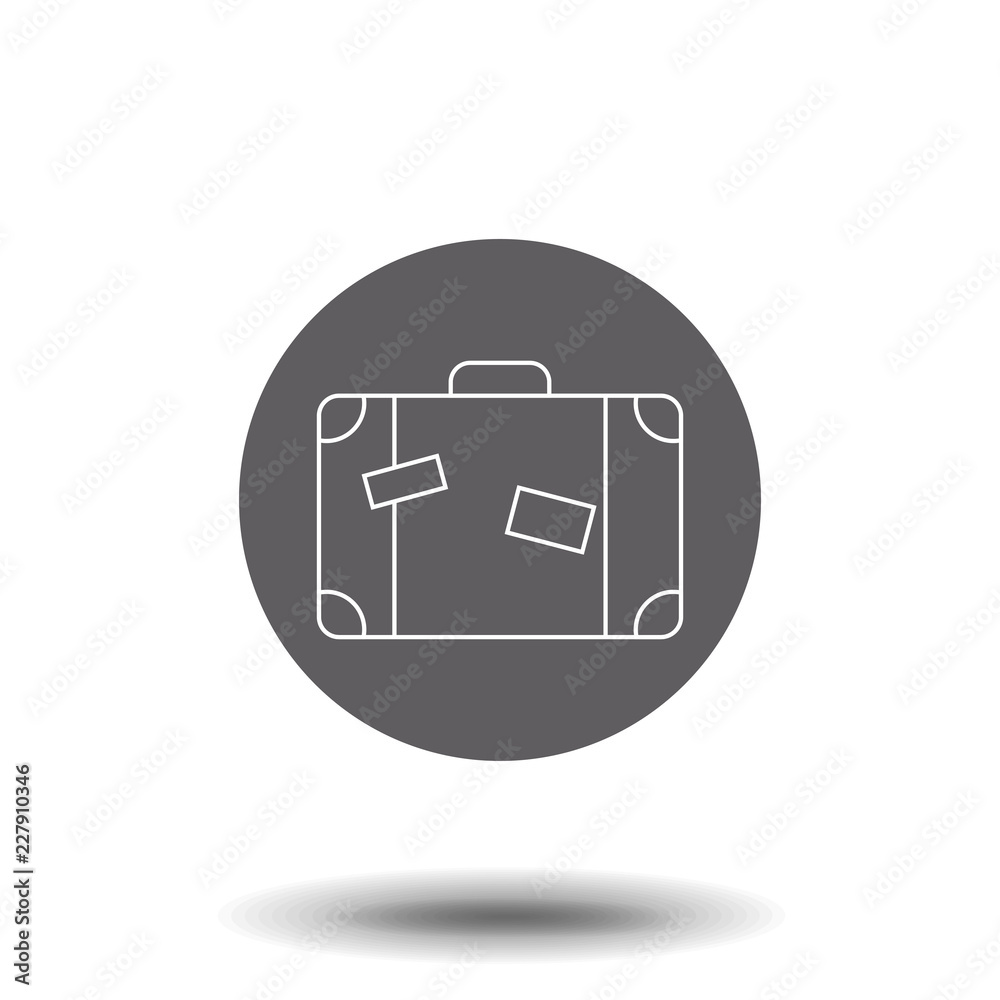 Line icon- travel bag. Outline concept for websites, infographic, mobile applications. Vector illustration on white background