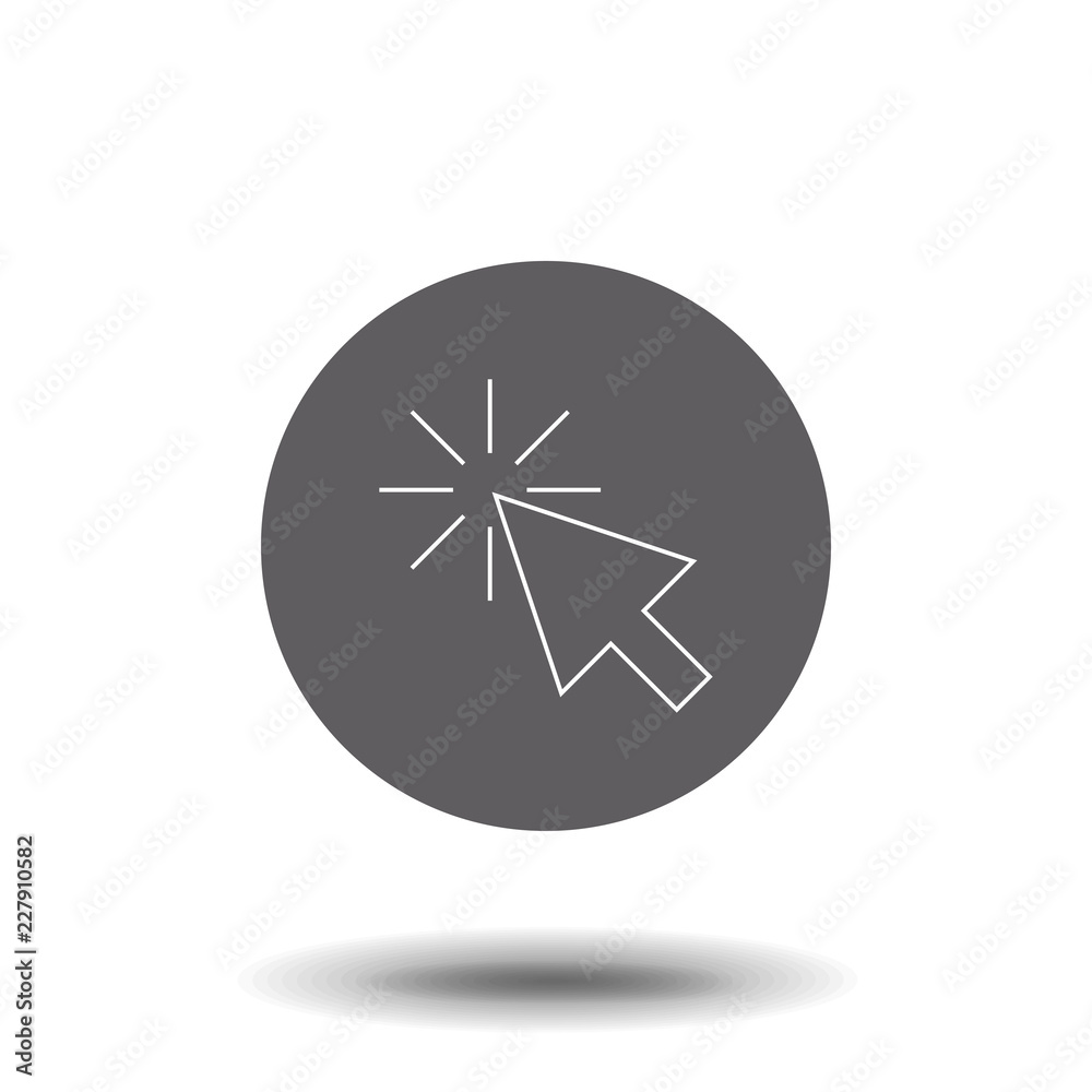 cursor arrow, click thin line icon. Linear vector illustration. Pictogram isolated on white background cursor arrow, click thin line icon. Linear vector illustration. Pictogram isolated on white background