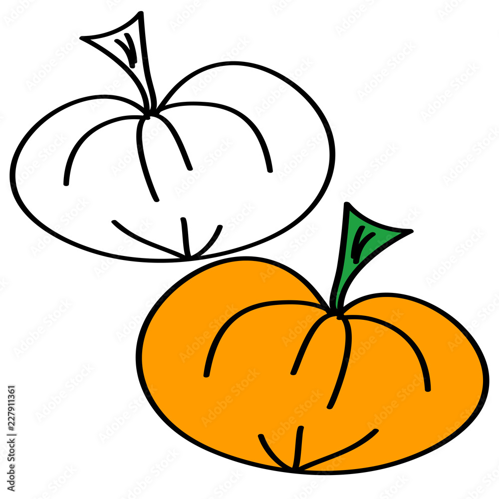 doodle pumpkin cartoons on white background doodle pumpkin cartoons on white background
