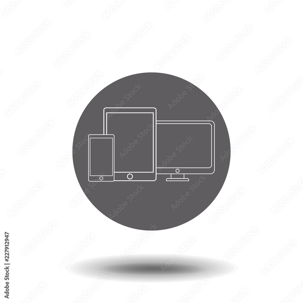 Modern digital devices thin line icon on white background. Symbol, logo illustration. Pixel perfect Modern digital devices thin line icon on white background. Symbol, logo illustration. Pixel perfect