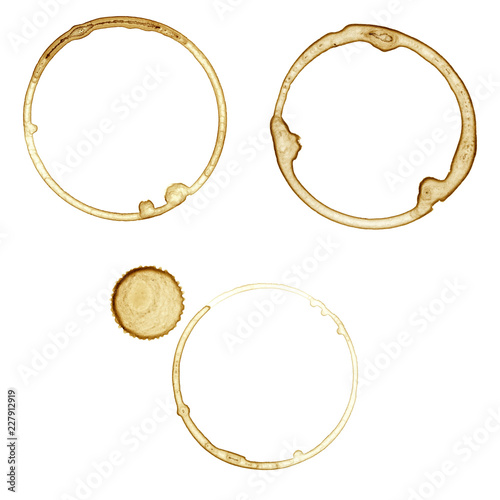 Set of real coffee stains - Isolated Photo 