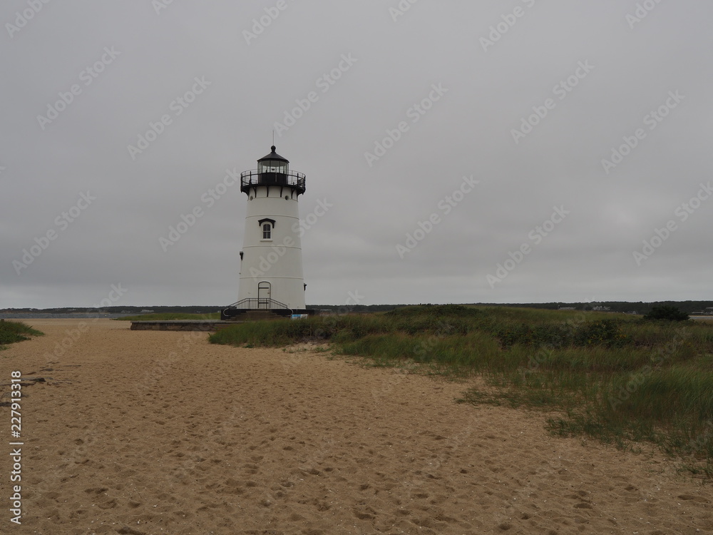 Weg zum Leuchtturm von Edgartown über den Sand, Massachusetts