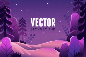 Papier peint photo Prune Vector illustration in trendy flat  style - background with copy space for text - winter landscape  © venimo